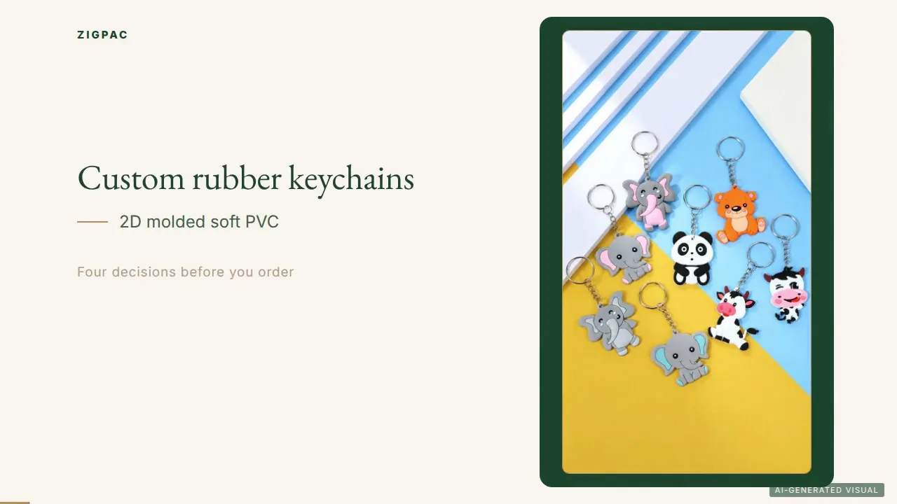 Móc khóa cao su tùy chỉnh bằng PVC mềm đúc 2D: Video hướng dẫn